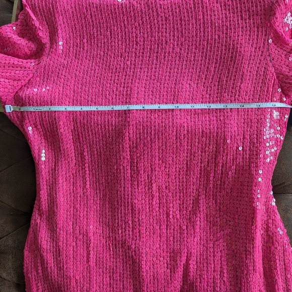 Vintage Neiman Marcus Pink Sequined Silk Beaded Dress Size Medium - Picture 10 of 11